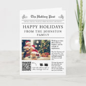 QR Code Krant Kerst Kaart (Voorkant)