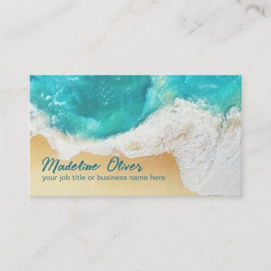 QR Code Kust Beach Scene Travel Professional Visitekaartje (Voorkant)