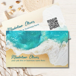 QR Code Kust Beach Scene Travel Professional Visitekaartje