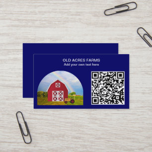 QR Code Land Boerderij Rode Barn Blue Sky Naam Visitekaartje