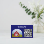 QR Code Land Boerderij Rode Barn Blue Sky Naam Visitekaartje (Staand voorkant)