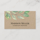 QR Code Landscape Designer Greenery  Visitekaartje (Voorkant)