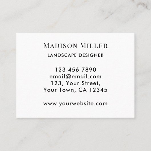 QR Code Landscape Designer Waterverf Greenery Visitekaartje (Achterkant)