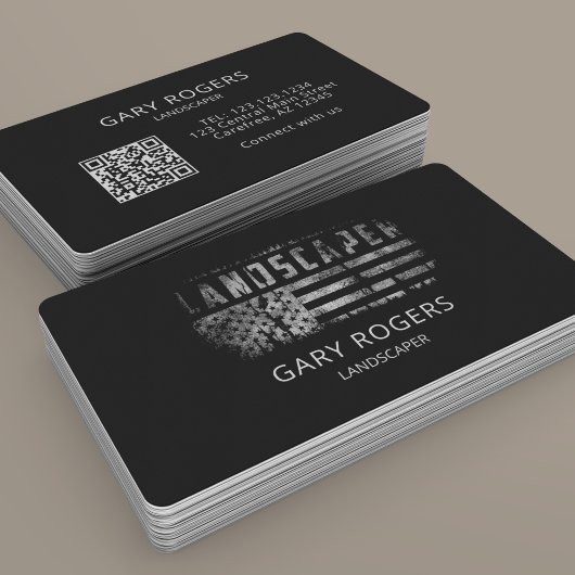 QR-code landschapsarchitect Amerikaanse vlag Visitekaartje
