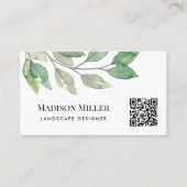 QR Code Landschapsontwerper Groen Visitekaartje (Voorkant)
