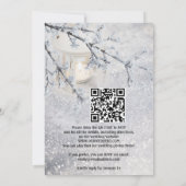 QR Code Lantaarn Sneeuw Winter Bruiloftsreceptie A Kaart (Achterkant)