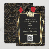 QR-code Las Vegas Casino Night Kerstvakantie I Kaart (Voorkant / Achterkant)