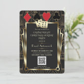QR-code Las Vegas Casino Night Kerstvakantie I Kaart (Staand voorkant)
