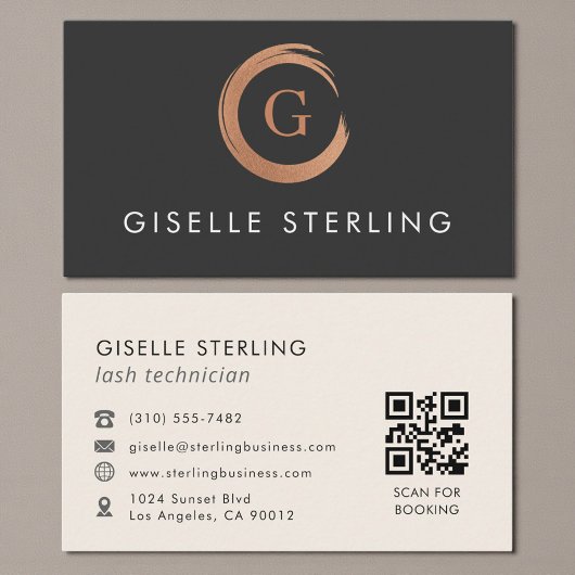 QR Code Lash Technician Modern Minimalist Visitekaartje