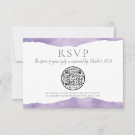 QR Code Lavender Waterverf Weddenschap RSVP