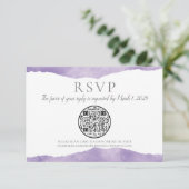 QR Code Lavender Waterverf Weddenschap RSVP (Staand voorkant)