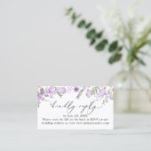 QR code Lavender Wedding RSVP Enclosure Kaart Visitekaartje (Staand voorkant)