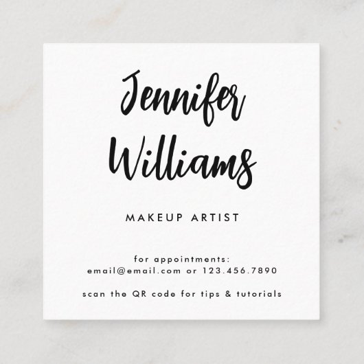 QR-code legant en modern goud Vierkante Visitekaartje (Achterkant)