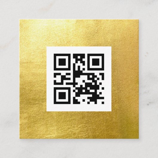 QR-code legant en modern goud Vierkante Visitekaartje (Voorkant)