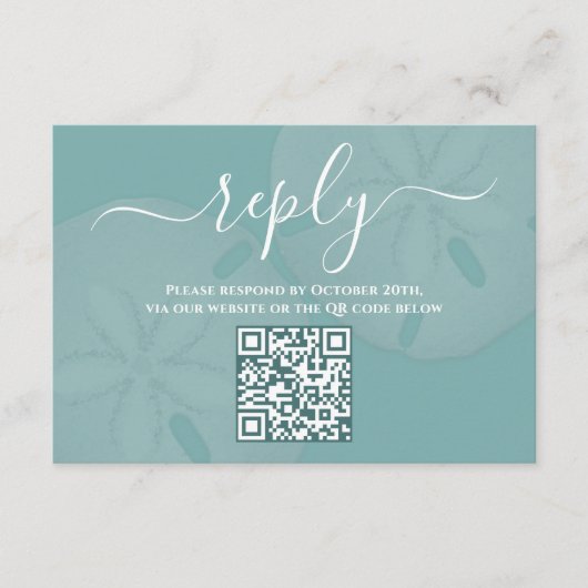 QR-code legante Waterverf strand en dollar Informatiekaartje (Voorkant)