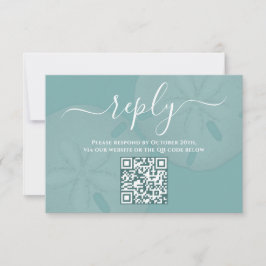 QR-code legante Waterverf strand en dollar RSVP Kaartje