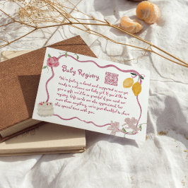 QR-code Lemon Baby Girl Registry Informatiekaartje