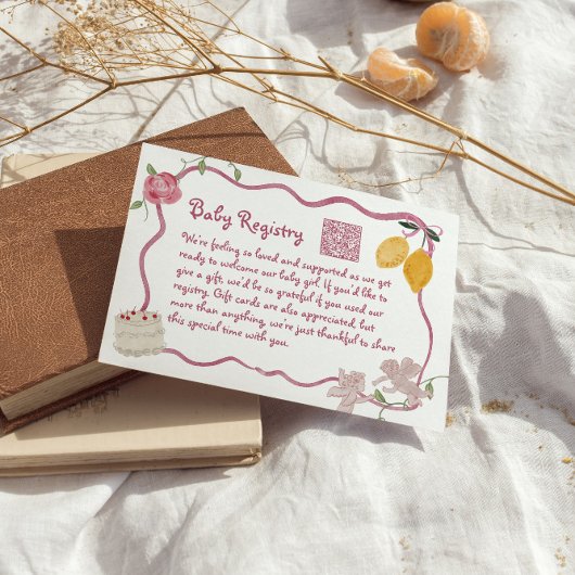 QR-code Lemon Baby Girl Registry Informatiekaartje