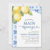 QR Code Lemon Main Squeeze Vrijgezellenfeest Invit Kaart (Voorkant)