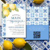 QR Code Lemon Main Squeeze Vrijgezellenfeest Invit Kaart