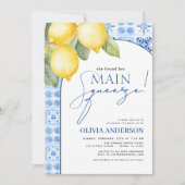 QR Code Lemon Main Squeeze Vrijgezellenfeest Invit Kaart (Voorkant)