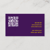 QR Code licht glitter gouden professionele violet Visitekaartje (Achterkant)