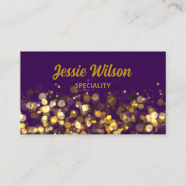 QR Code licht glitter gouden professionele violet Visitekaartje