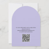 QR Code Licht Paarse bruiloft Details Kaart (Achterkant)