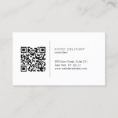 QR Code Lichtblauw Modern Professioneel Visitekaartje (Achterkant)