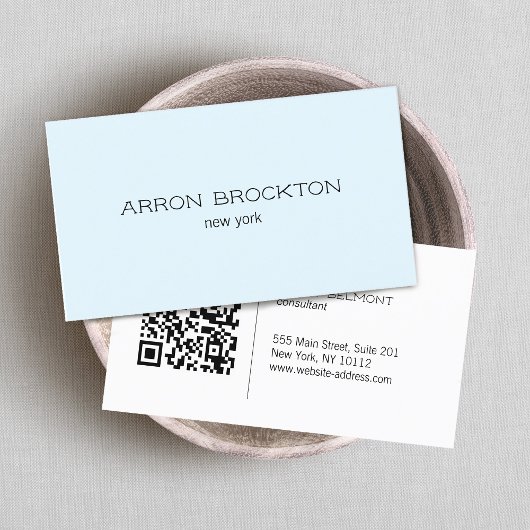 QR Code Lichtblauw Modern Professioneel Visitekaartje