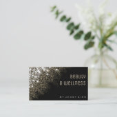 QR Code Lichtgevende Gouden Glitter Sterren Wellne Visitekaartje (Staand voorkant)
