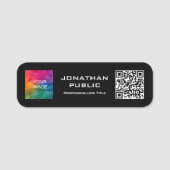 QR Code Lid Foto of Business Logo hier Naamplaatje (Voorkant)