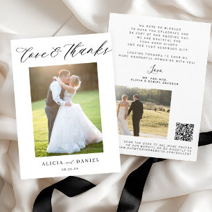 QR CODE liefde en dankbaarheid script 2 foto bruil Bedankkaart