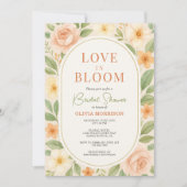 QR Code Liefde in Bloei Bloemrijke Bruidsuitnodigi Kaart (Voorkant)