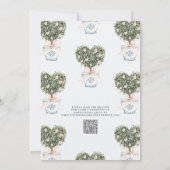 QR Code Liefde in Bloei Chinoiserie Bruidsuitnodig Kaart (Achterkant)