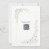 QR Code Liefde in Bloei Wilde Bloem Bruidsbruiloft Kaart (Achterkant)