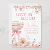 QR Code Liefde in Bloom Champagne Bow Vrijgezellen Kaart (Voorkant)