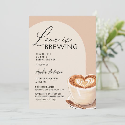 QR Code Liefde is het brouwen van koffie Vrijgezel Kaart (Staand voorkant)