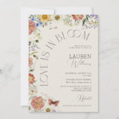 QR Code Liefde Is In Bloei Wilde Bloemen Bruidsmei Kaart (Voorkant)