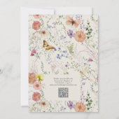 QR Code Liefde Is In Bloei Wilde Bloemen Bruidsmei Kaart (Achterkant)