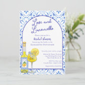 QR Code Liefde & Limoncello Italiaanse Bruidsborre Kaart (Staand voorkant)