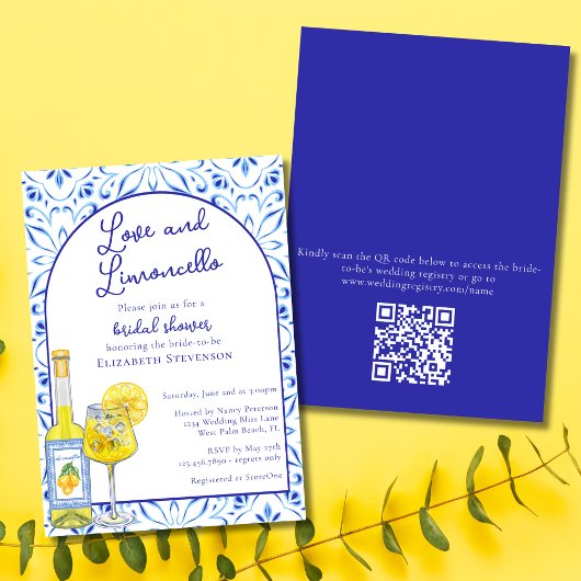 QR Code Liefde & Limoncello Italiaanse Bruidsborre Kaart