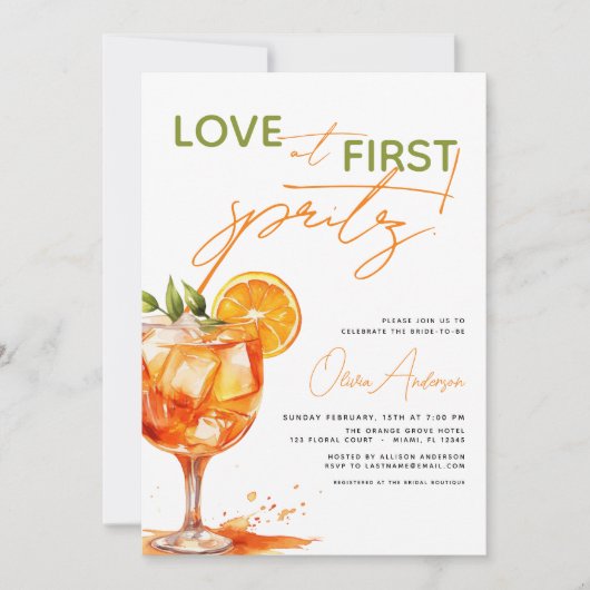 QR Code Liefde op het eerste Spritz Oranje Vrijgez Kaart (Voorkant)