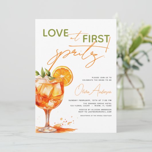 QR Code Liefde op het eerste Spritz Oranje Vrijgez Kaart (Staand voorkant)