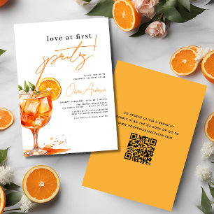 QR Code Liefde op het eerste Spritz Oranje Vrijgez Kaart