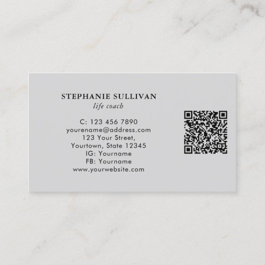 QR Code Life Coach Visitekaartje (Achterkant)