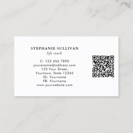 QR Code Life Coach Visitekaartje (Achterkant)