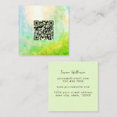 QR Code Lime Green Classy Unieke Abstracte kunst Vierkante Visitekaartje (Voorkant / Achterkant)