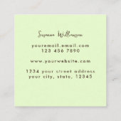 QR Code Lime Green Classy Unieke Abstracte kunst Vierkante Visitekaartje (Achterkant)