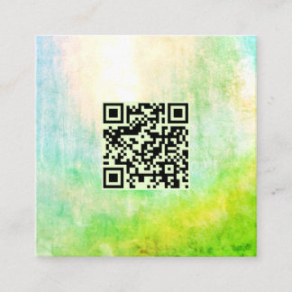 QR Code Lime Green Classy Unieke Abstracte kunst Vierkante Visitekaartje